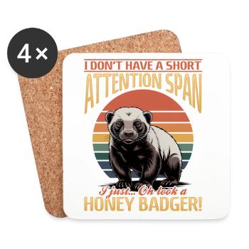 Funny Honey Badger - Untersetzer (4er-Set) - Weiß - Vorne