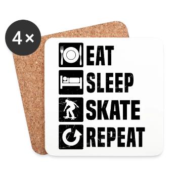 Skateboarding perfect for every skater - Coasters (set of 4) - white - Front