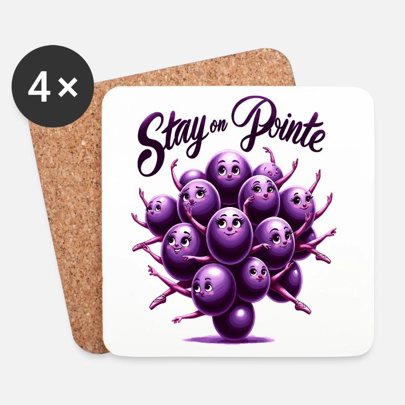 Pointe Grapes Dream - Coasters (set of 4) - white