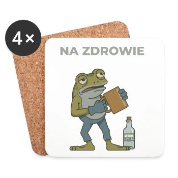 Frog Na zdrowie Café & Vodka Humour - Dessous de verre (lot de 4) - blanc - Devant