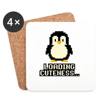 Pixel Penguin Charging Cuteness - Coasters (set of 4) - white - Front