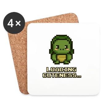 Download Cute Dino Pixel - Coasters (set of 4) - white - Front