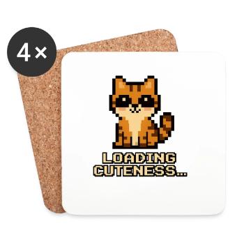 Loading Cuteness Pixel Cat - Coasters (set of 4) - white - Front