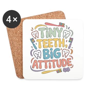 Pediatric Dentist Tiny Teeth Big Dental Health - Coasters (set of 4) - white - Front