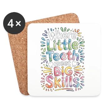 Pediatric Dentist Where Little Teeth Dental Health - Coasters (set of 4) - white - Front