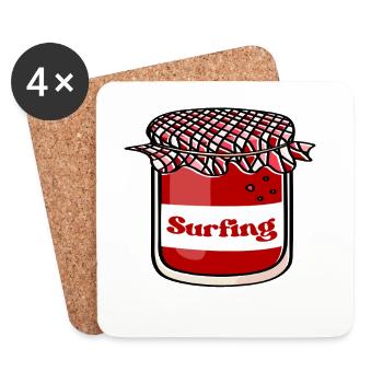 Surfing Jam Motiv auf Gläser Print - Untersetzer (4er-Set) - Weiß - Vorne