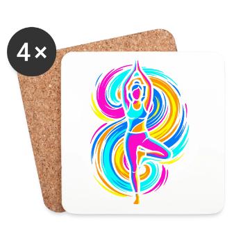 Yoga Pose - Coasters (set of 4) - white - Front