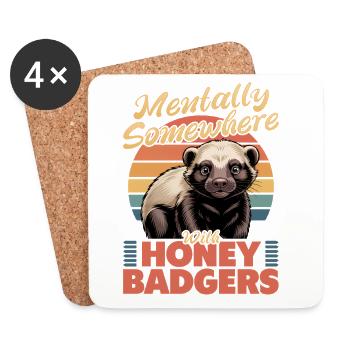Funny Honey Badger - Untersetzer (4er-Set) - Weiß - Vorne