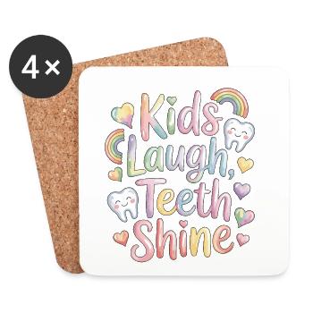 Pediatric Dentist Kids Laugh Teeth Oral Health - Coasters (set of 4) - white - Front