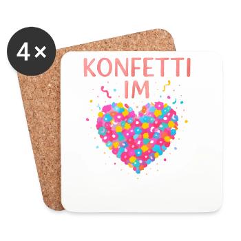 Carnival confetti in the heart of Shrovetide Carnival - Coasters (set of 4) - white - Front