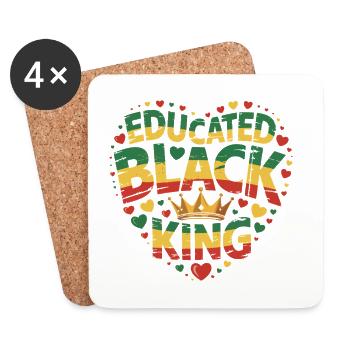 Roi noir instruit | Citation de l’Afro Pride | Noir - Dessous de verre (lot de 4) - blanc - Devant