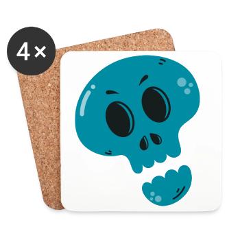 Melted Blue Skull - Coasters (set of 4) - white - Front