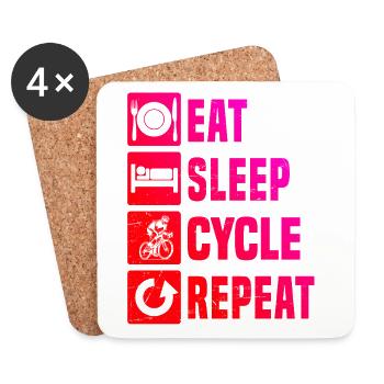 Road Bike Love Clear Look for Road Bike - Dessous de verre (lot de 4) - blanc - Devant