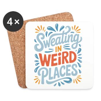 Sweating Sayings Funny Sweating Gift - Coasters (set of 4) - white - Front