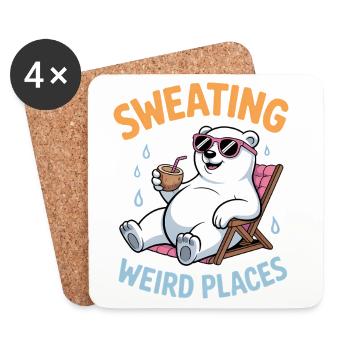 Sweating Sayings Funny Sweating Gift - Coasters (set of 4) - white - Front