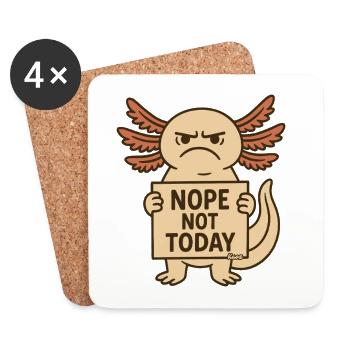 Not today axolotl - Coasters (set of 4) - white - Front