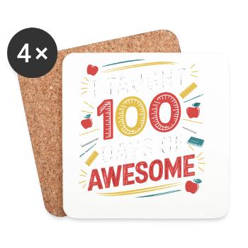 100 Days of Great Teaching - Coasters (set of 4) - white - Front
