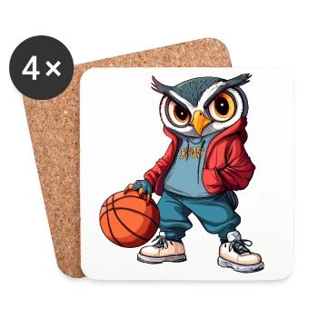 Owls Basketball Bird - Coasters (set of 4) - white - Front