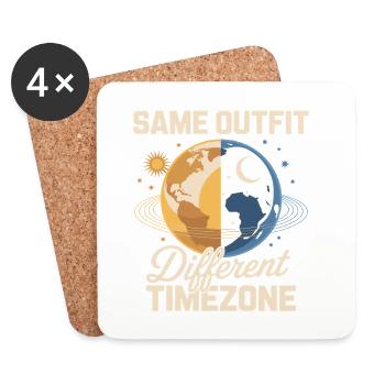 Traveler quote Same outfit, different time zone - Coasters (set of 4) - white - Front