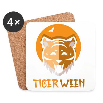 Safari Afrika serengeti wildlife halloween Tiger - Untersetzer (4er-Set) - Weiß - Vorne