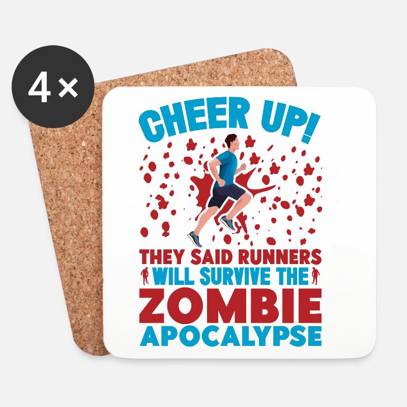 Running Cheer Up They Said Runners Survive - Untersetzer (4er-Set) - Weiß