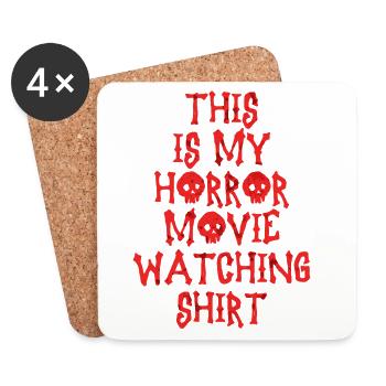 Fans de films d’horreur d’horreur Halloween Film d’horreur - Dessous de verre (lot de 4) - blanc - Devant