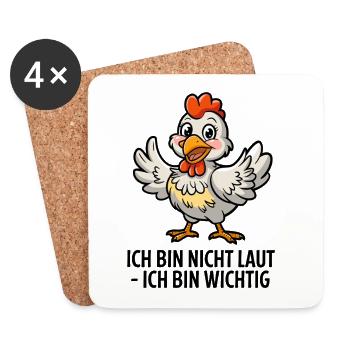 Je ne suis pas bruyant, je suis une poule importante en disant - Dessous de verre (lot de 4) - blanc - Devant