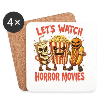 Fans de films d’horreur d’horreur Halloween Film d’horreur - Dessous de verre (lot de 4) - blanc - Devant