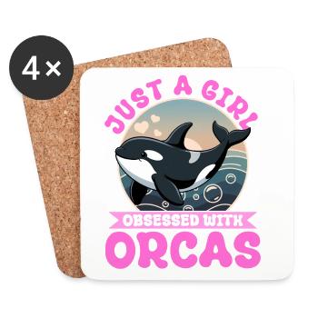 Funny Orca - Untersetzer (4er-Set) - Weiß - Vorne