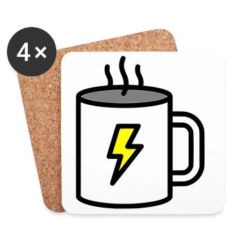 Starker Kaffee Tasse Strom - Untersetzer (4er-Set) - Weiß - Vorne