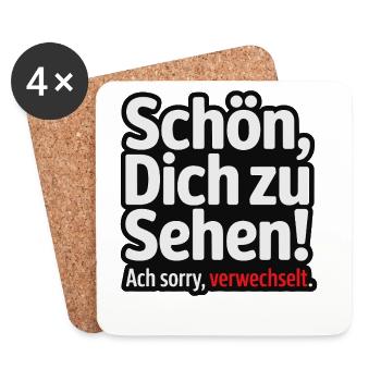 Schön, Dich zu sehen - Sorry, verwechselt. - Untersetzer (4er-Set) - Weiß - Vorne