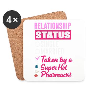 Relationship Status Pharmacist Pharmacy Technician - Coasters (set of 4) - white - Front