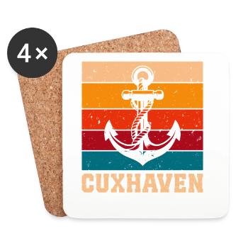 Cuxhavener NORDSEE CUXHAVEN Urlaub Lustiges - Untersetzer (4er-Set) - Weiß - Vorne