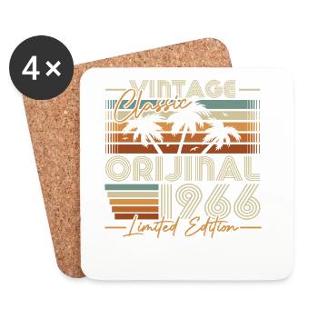 Cadeau d’anniversaire vintage original de 1966 - Dessous de verre (lot de 4) - blanc - Devant