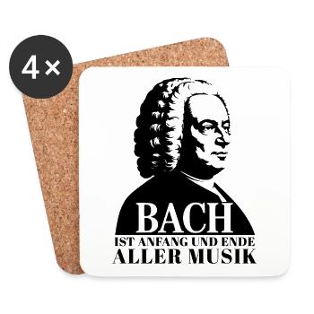 Johann Sebastian Bach -Anfang und Ende aller Musik - Untersetzer (4er-Set) - Weiß - Vorne
