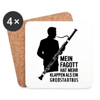 Mein Fagott hat mehr Klappen als ein Großstadtbus - Untersetzer (4er-Set) - Weiß - Vorne