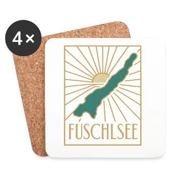 Fuschlsee Sonnenstrahl Vintage - Untersetzer (4er-Set) - Weiß - Vorne