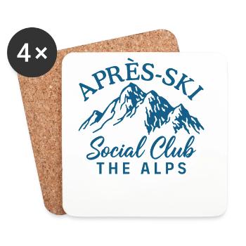 Après Ski Social Club Les Alpes - Dessous de verre (lot de 4) - blanc - Devant