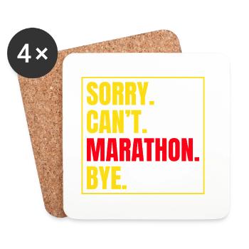 Courir Désolé Ne peux pas Marathon Repos Marathon Coureur de marathon - Dessous de verre (lot de 4) - blanc - Devant
