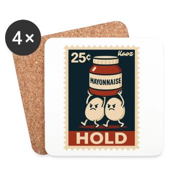 Porter deux œufs à la mayonnaise - Dessous de verre (lot de 4) - blanc - Devant