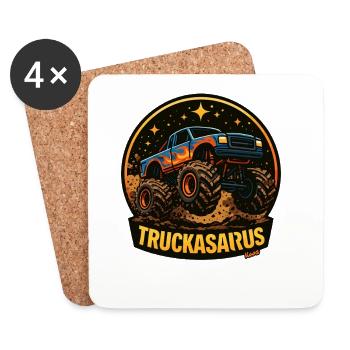 Truckasarus Monster Truck Stardust - Coasters (set of 4) - white - Front