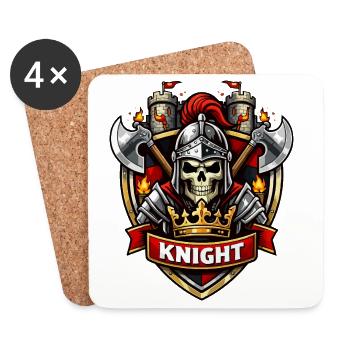 Crusader Skull Emblem - Coasters (set of 4) - white - Front