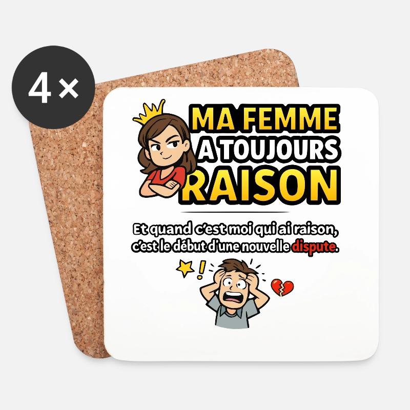 femme_raison - Untersetzer (4er-Set) - Weiß