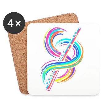 Colorful Flute - Coasters (set of 4) - white - Front