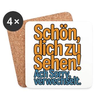 Schön, Dich zu sehen - Sorry, verwechselt. - Untersetzer (4er-Set) - Weiß - Vorne