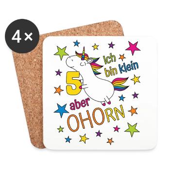 5 Years Girl Unicorn I'm Small But - Coasters (set of 4) - white - Front