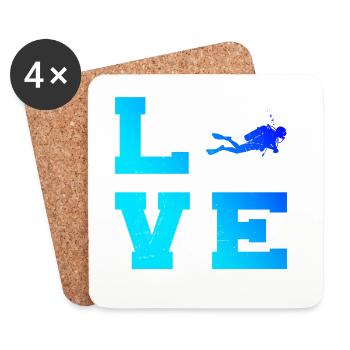 Iconic diving motif - Coasters (set of 4) - white - Front