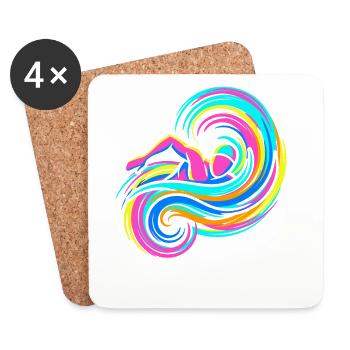 Swimmer - Coasters (set of 4) - white - Front