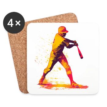 Color Explosion Baseball Bat - Coasters (set of 4) - white - Front