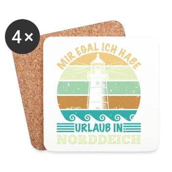 NORDSEE JE M’EN FICHE PRENDS DES VACANCES À NORDDEICH Drôle - Dessous de verre (lot de 4) - blanc - Devant